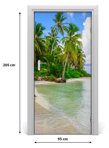Autocolante pentru usi plaja tropicala