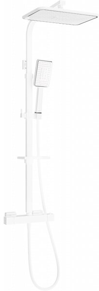 Mexen CQ54 set de duș cu pară de tip ploaie și baterie termostatică, Albă/Crom - 772505495-21
