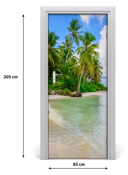 Autocolante pentru usi plaja tropicala