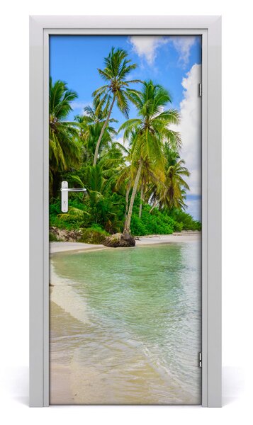 Autocolante pentru usi plaja tropicala