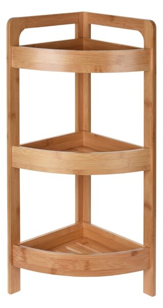 Raft baie, din bambus, cu 3 etajere, colțar, 23x23x61 cm, Bathroom Solutions