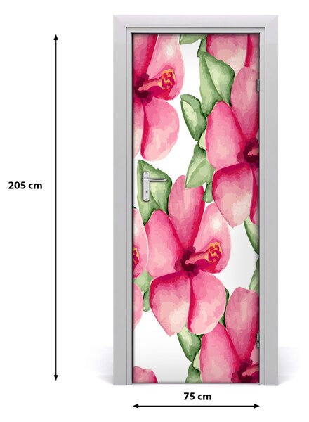 Autocolante pentru usi flori tropicale