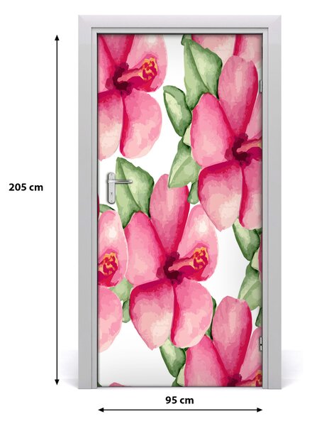 Autocolante pentru usi flori tropicale