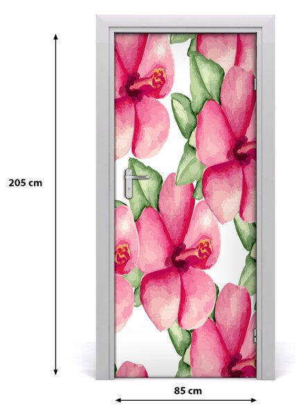 Autocolante pentru usi flori tropicale