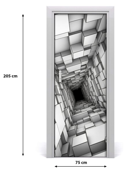 Autocolante pentru usi Tunel cu cuburi