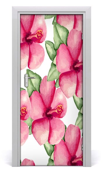 Autocolante pentru usi flori tropicale