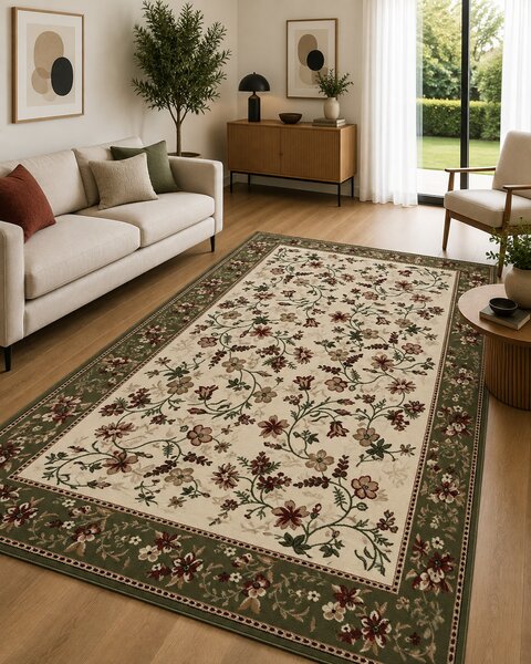 Covor Clasic, Lotos 15075, Verde, Diverse Dimensiuni