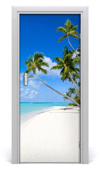 Autocolante pentru usi plaja tropicala