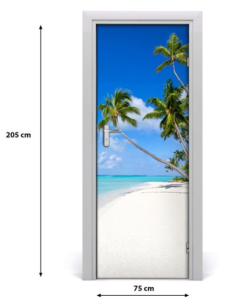 Autocolante pentru usi plaja tropicala