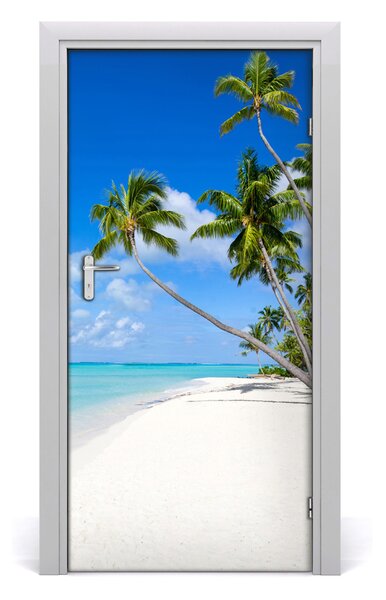 Autocolante pentru usi plaja tropicala