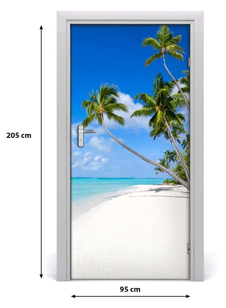 Autocolante pentru usi plaja tropicala