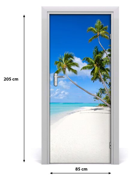 Autocolante pentru usi plaja tropicala
