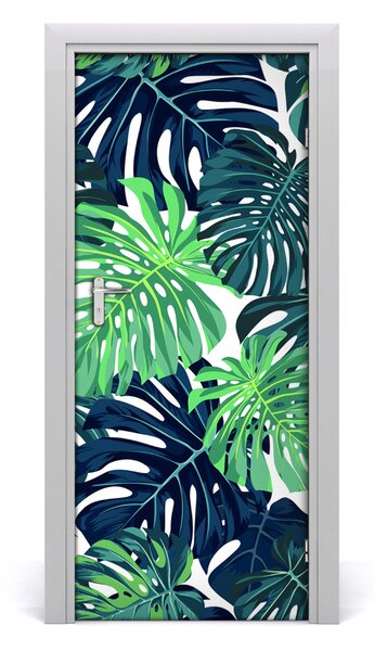Autocolante pentru usi frunze tropicale