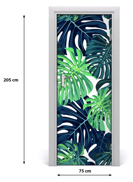 Autocolante pentru usi frunze tropicale