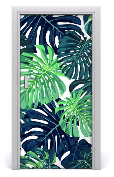 Autocolante pentru usi frunze tropicale