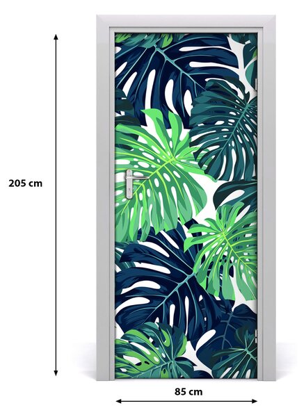 Autocolante pentru usi frunze tropicale