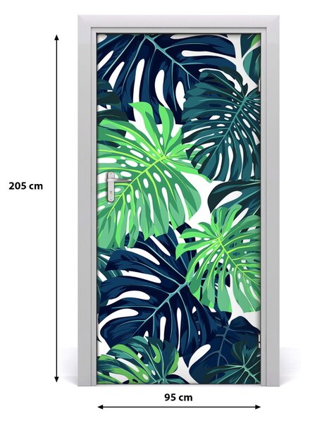 Autocolante pentru usi frunze tropicale