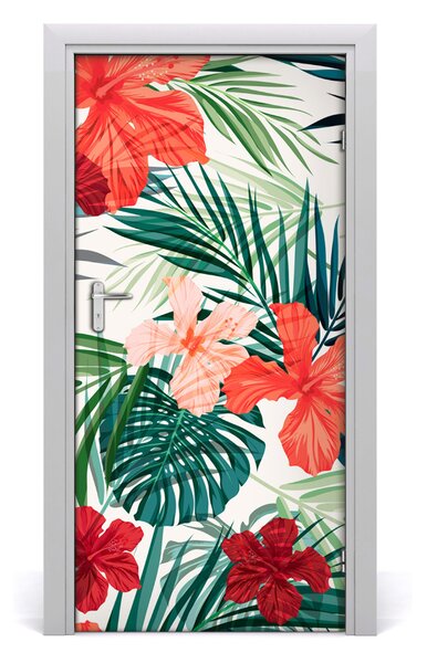 Autocolante pentru usi flori Hawaii
