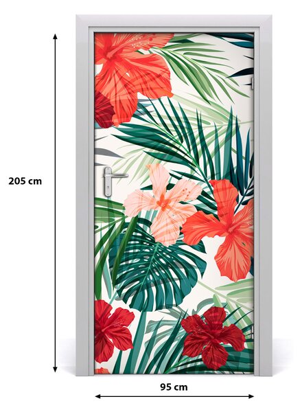 Autocolante pentru usi flori Hawaii