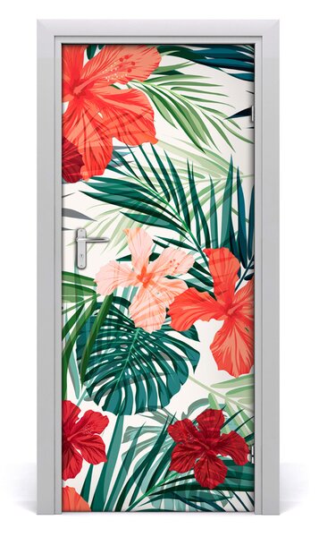 Autocolante pentru usi flori Hawaii