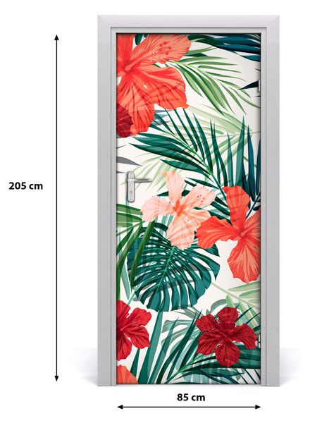 Autocolante pentru usi flori Hawaii