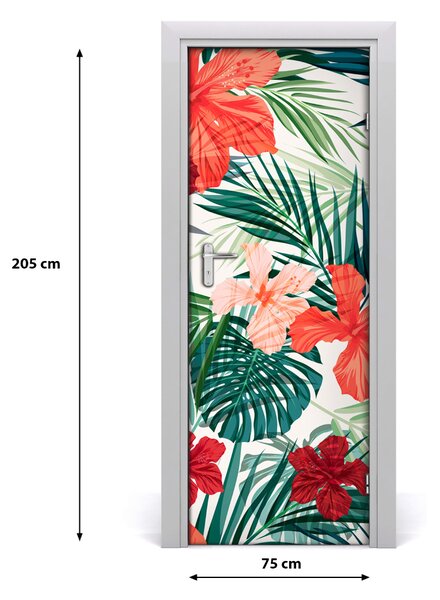 Autocolante pentru usi flori Hawaii