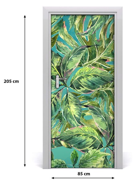 Autocolante pentru usi frunze tropicale