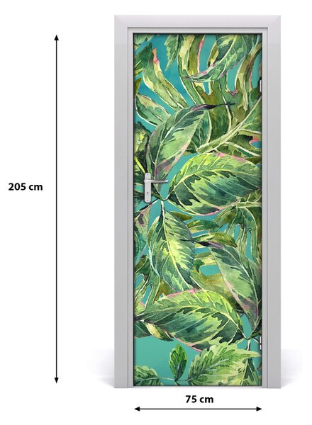 Autocolante pentru usi frunze tropicale