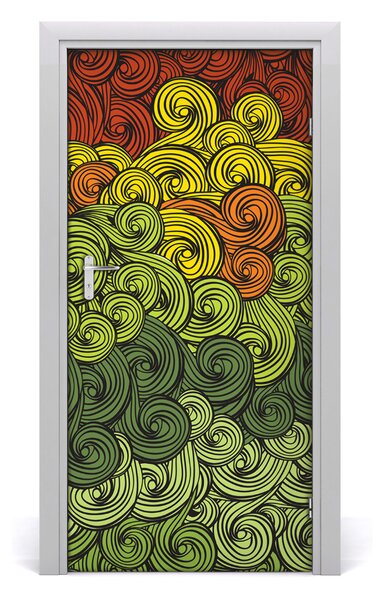 Autocolante pentru usi valuri colorate