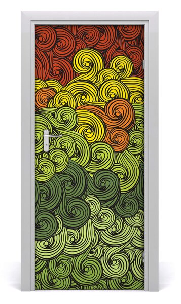 Autocolante pentru usi valuri colorate