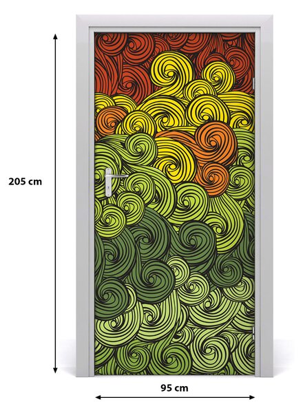 Autocolante pentru usi valuri colorate