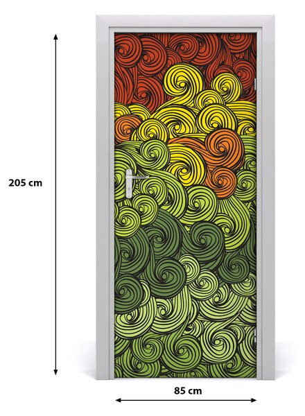Autocolante pentru usi valuri colorate