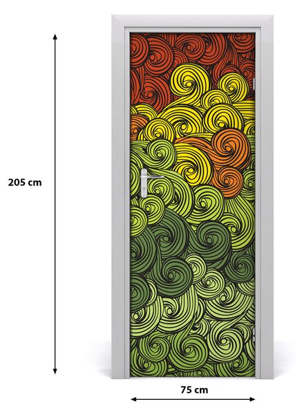 Autocolante pentru usi valuri colorate