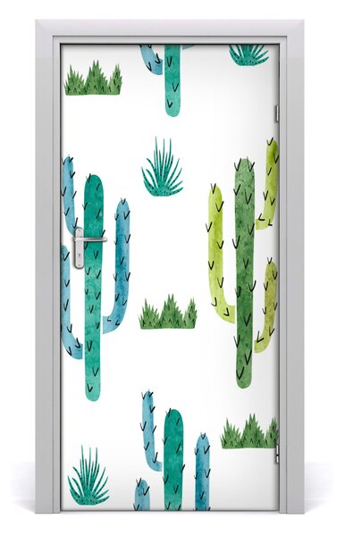 Autocolante pentru usi Furnir adeziv imagini de fundal ușă Cactuși