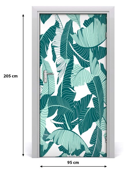 Autocolante pentru usi frunze tropicale