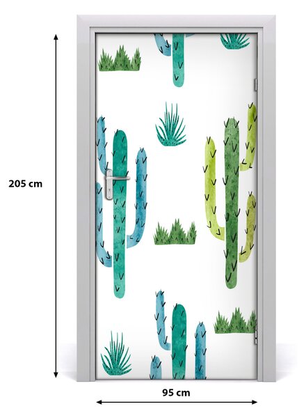 Autocolante pentru usi Furnir adeziv imagini de fundal ușă Cactuși