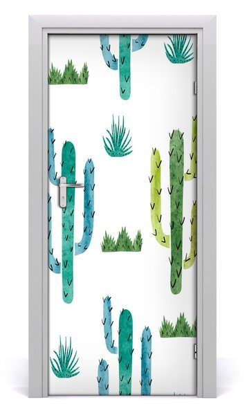 Autocolante pentru usi Furnir adeziv imagini de fundal ușă Cactuși