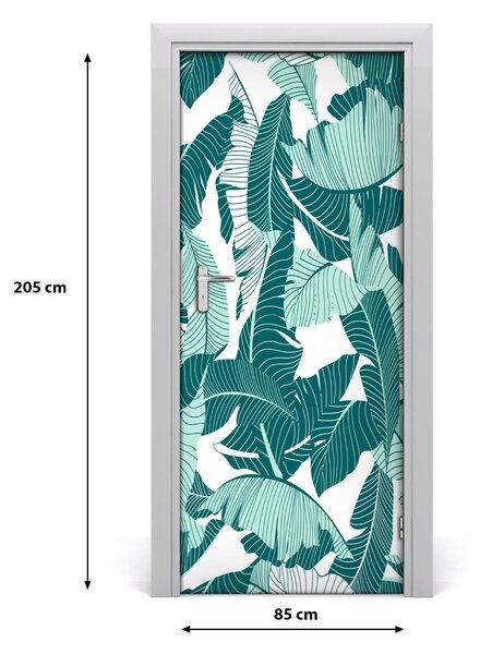 Autocolante pentru usi frunze tropicale