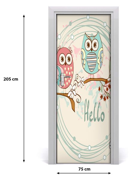 Autocolante pentru usi Owl de perete