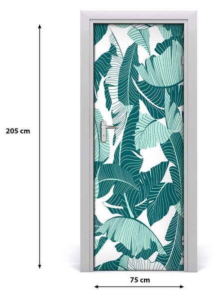 Autocolante pentru usi frunze tropicale