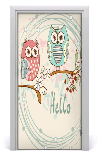 Autocolante pentru usi Owl de perete