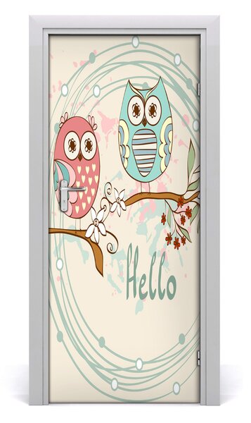 Autocolante pentru usi Owl de perete