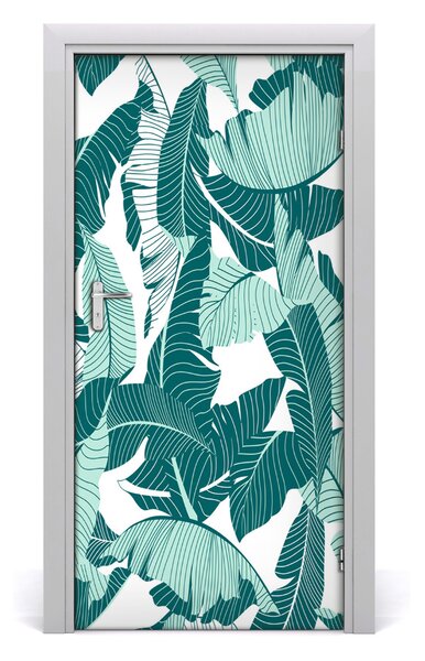 Autocolante pentru usi frunze tropicale