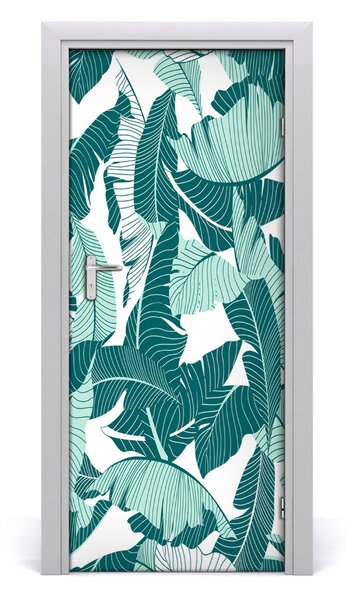 Autocolante pentru usi frunze tropicale