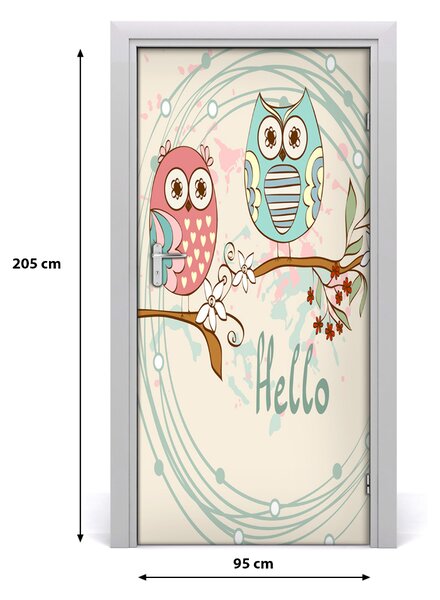 Autocolante pentru usi Owl de perete