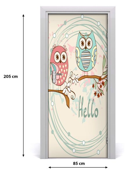 Autocolante pentru usi Owl de perete