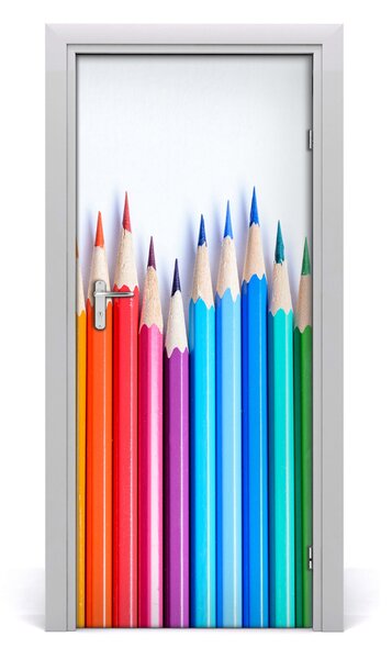 Autocolante pentru usi creioane colorate