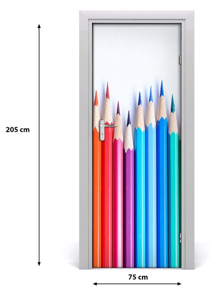 Autocolante pentru usi creioane colorate