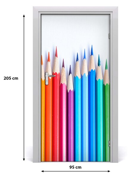 Autocolante pentru usi creioane colorate
