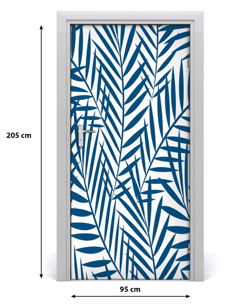 Autocolante pentru usi frunze tropicale